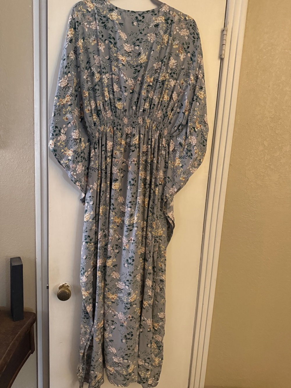 Blue Embroidered Puff-Sleeve Peasant Blouse - Picture 6 of 6
